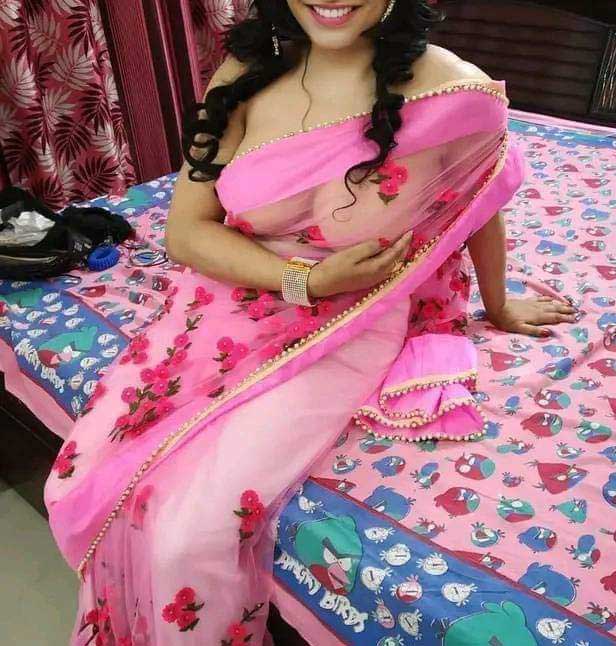 Lactating Milf in Pink Saree