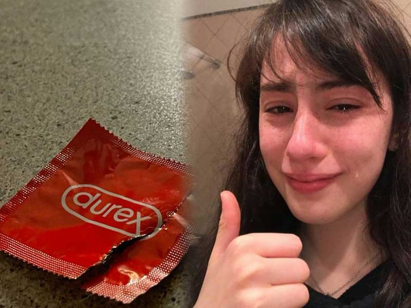 girl showing thumbs up to safe sex